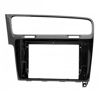 Переходная рамка для установки автомагнитолы VOLKSWAGEN Golf 7 2012+ (Чёрная глянцевая) 10"