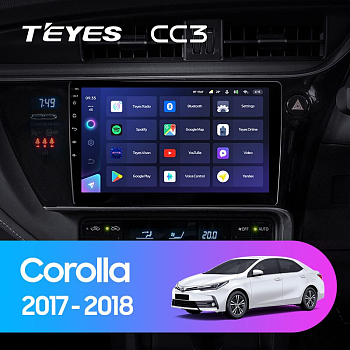 Штатная магнитола Teyes CC3 360° Toyota Corolla 11 2017-2018 Right hand driver