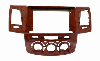 Рамка для установки в Toyota Hilux, Fortuner 2005-2008 9" дисплея (авто с кондиционером) Орех