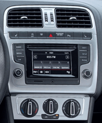 Переходная рамка для установки автомагнитолы VOLKSWAGEN Polo 2009+ (Серебристая) 9"