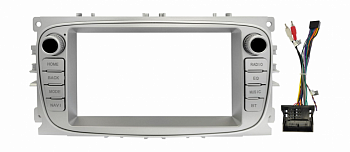 Рамка для установки в Ford Mondeo 2007 - 2015, Focus 2007 - 2012 7001 дисплея (Серебристая)