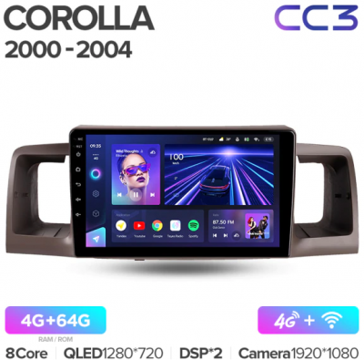 Штатная магнитола Teyes CC3 Toyota Corolla E130 E120 2000-2004